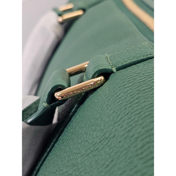 Maison de Sabre Large Leather Weekender Bag Emerald Green Duffel Tote Carry On - Picture 9 of 17